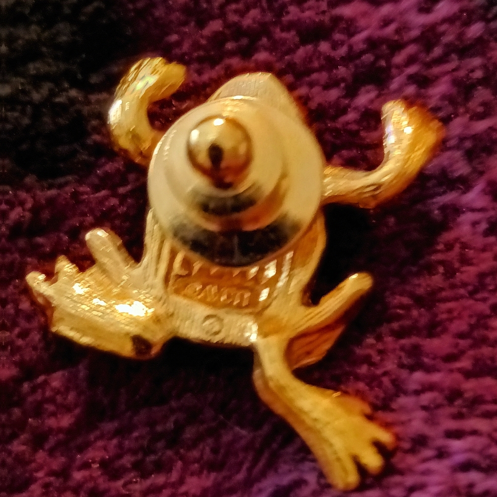 Vintage Avon Frog Tie Sweater Pin - Picture 4 of 4